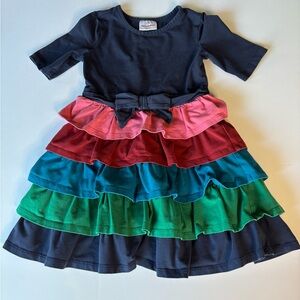Hanna Andersson Tiered Colorblock Dress Multicolor Size 110, US 5